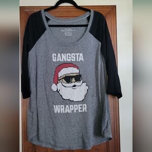 Torrid 3/4 sleeve "Gangsta Wrapper" tee